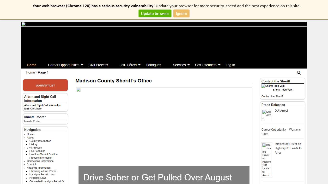 MADISON COUNTY SHERIFF'S DEPARTMENT – Madison Nebraska